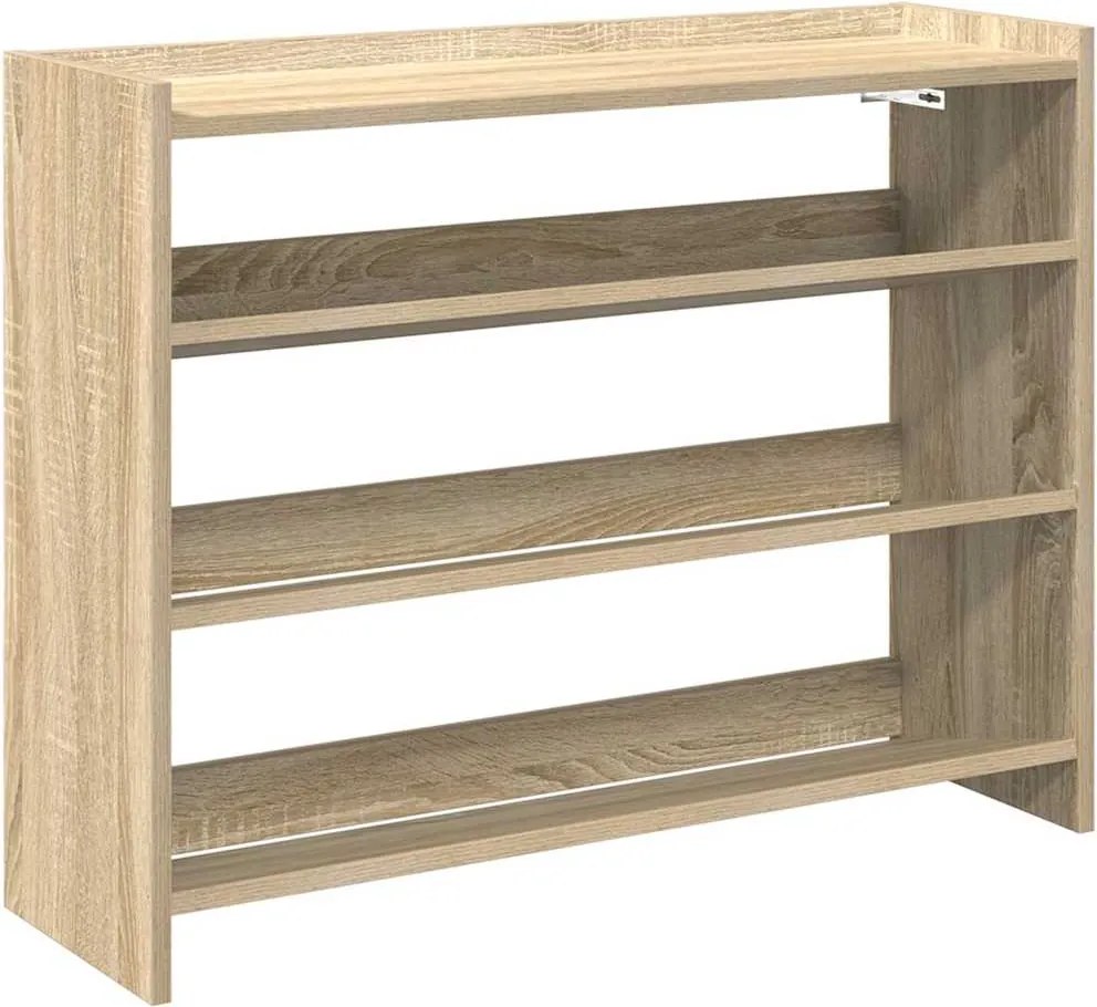 vidaXL sonoma tölgy színű szerelt fa cipőtartó 80x25x62 cm