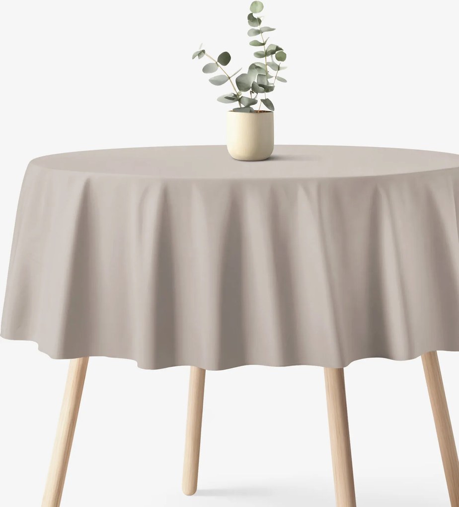 Goldea kör alakú pamut terítő - szürkésbarna Ø 150 cm