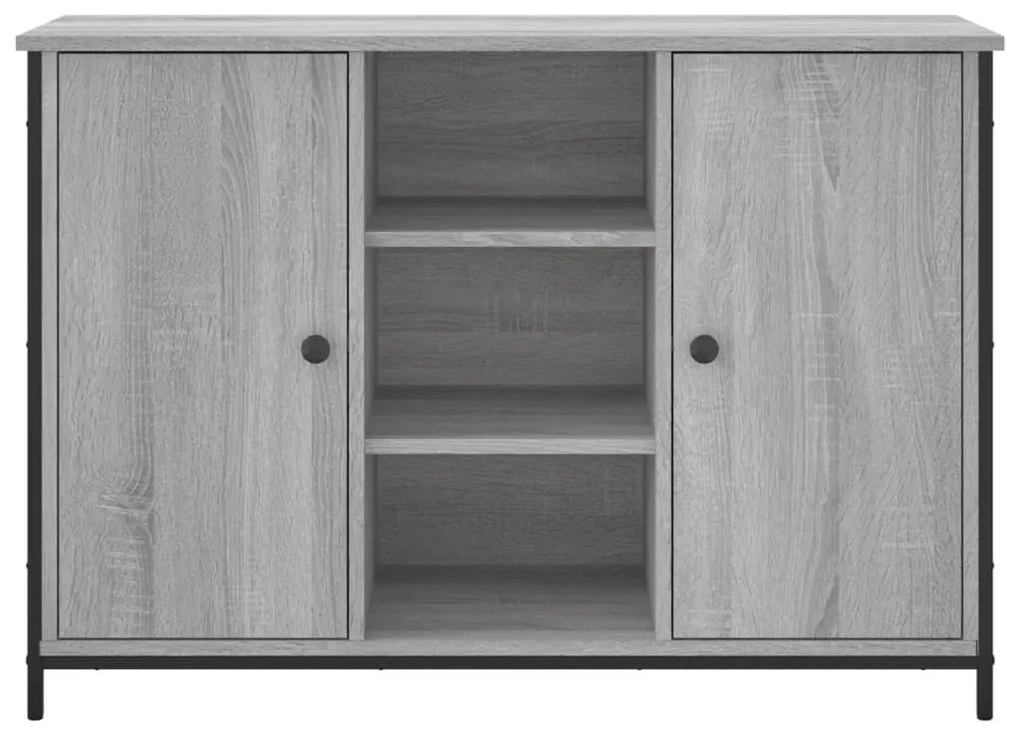 szürke sonoma színű szerelt fa tálalószekrény 100x35x70 cm