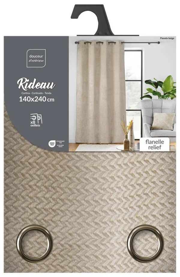 Bézs mikroflanel függöny 140x240 cm Flanela – douceur d'intérieur
