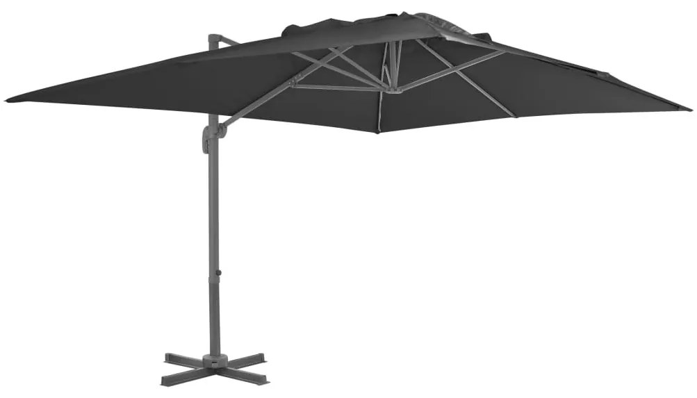 antracit konzolos kerti napernyő alumíniumrúddal 400 x 300 cm