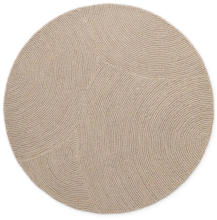Bézs kézi szövésű gyapjú kerek szőnyeg ø 120 cm Calmio – Hanse Home