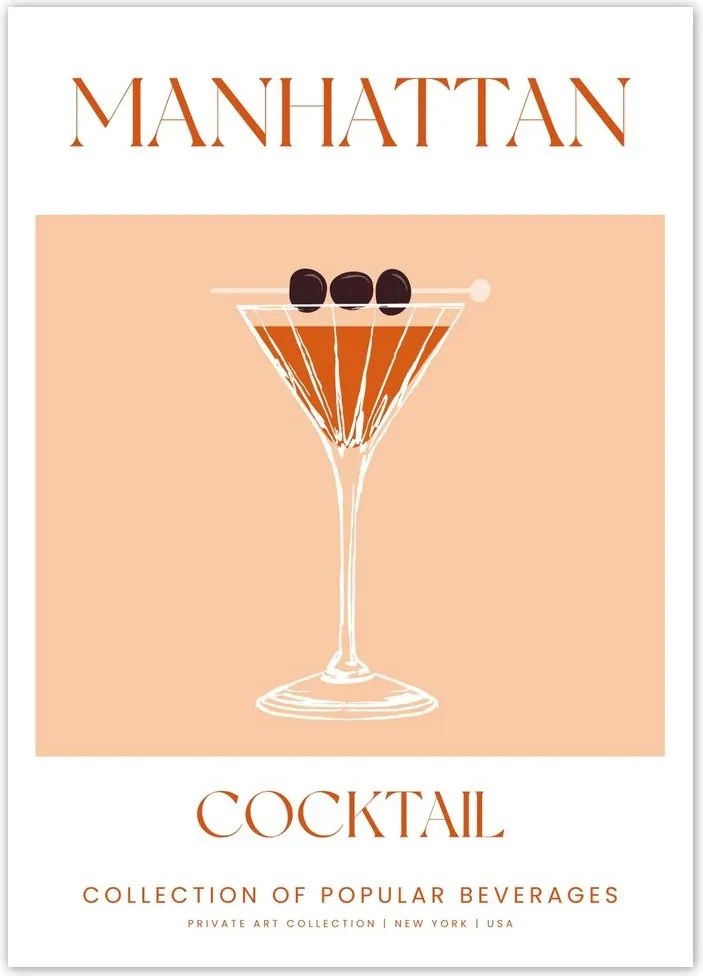 Poszterek 50x70 Ital Manhattan Alkoholos koktél