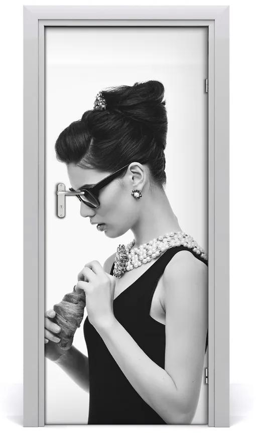 Ajtóposzter öntapadós Nő szemüveg 75x205 cm