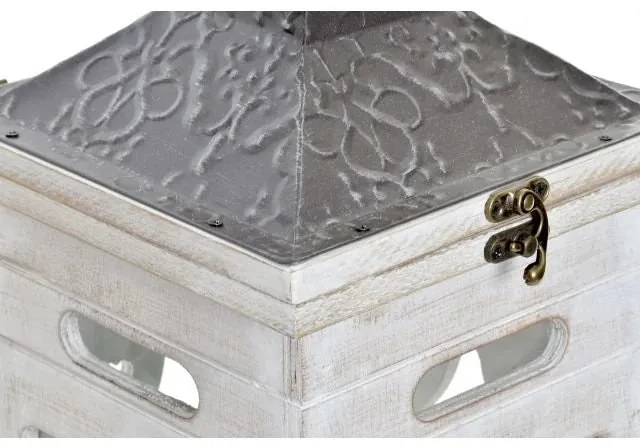 Antikolt szürkés fa nagy lámpás 2 db szett 66 cm magas