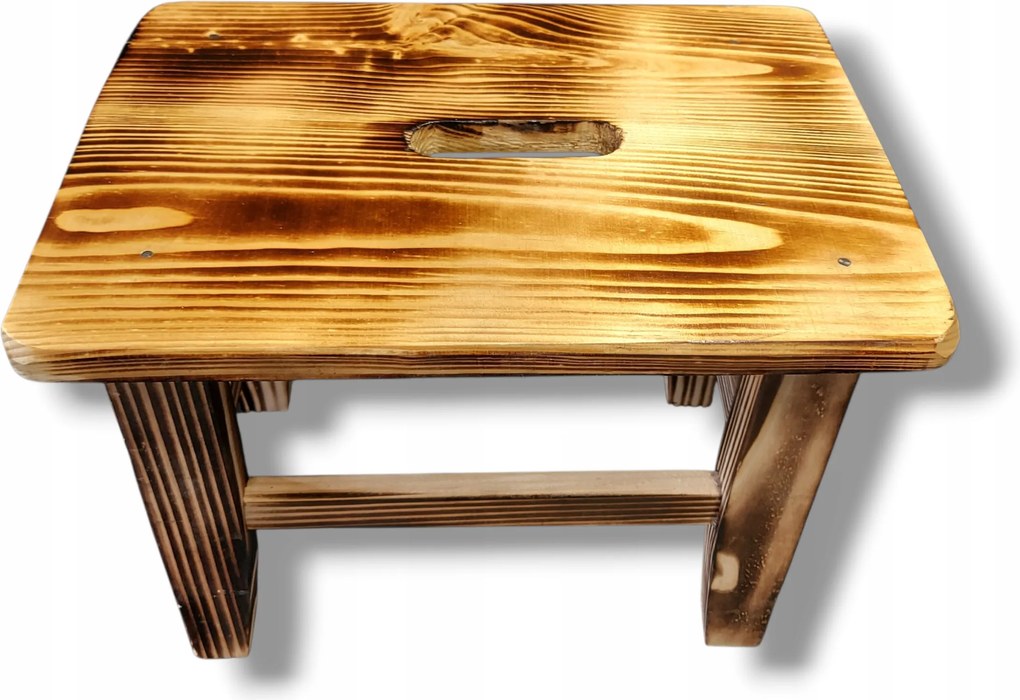 Szék fa zsámoly Ryczka etetőszék erős napbarnított lakk 33x23x26cm