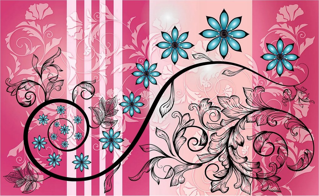 Fotótapéta flizelina Virágok Modern Absztrakt Geometria Csíkok 300x210 +ragasztó