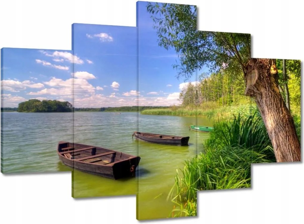 Vászonkép 150x105 Csónak tó Tájkép