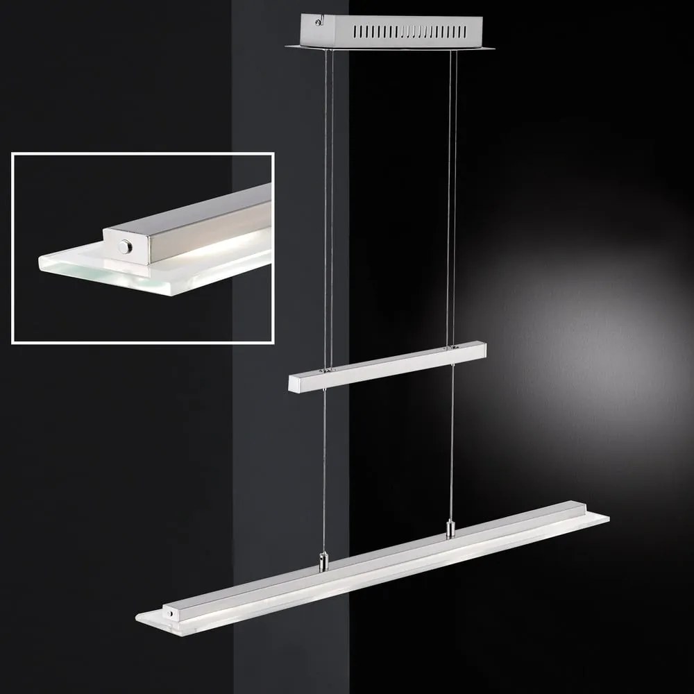 Ezüstszínű fém LED függőlámpa Tenso – Fischer &amp; Honsel