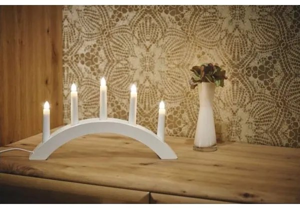 Karácsonyi gyertyatartó 5xE10/15W/230V fehér