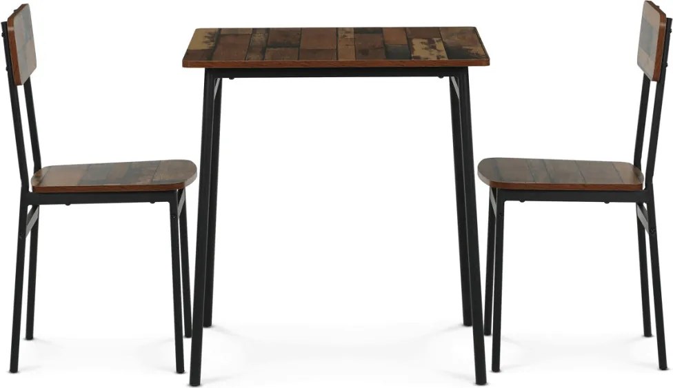 2 személyes old wood MDF étkezőgarnitúra 70x70x76 cm – AUT-O2121