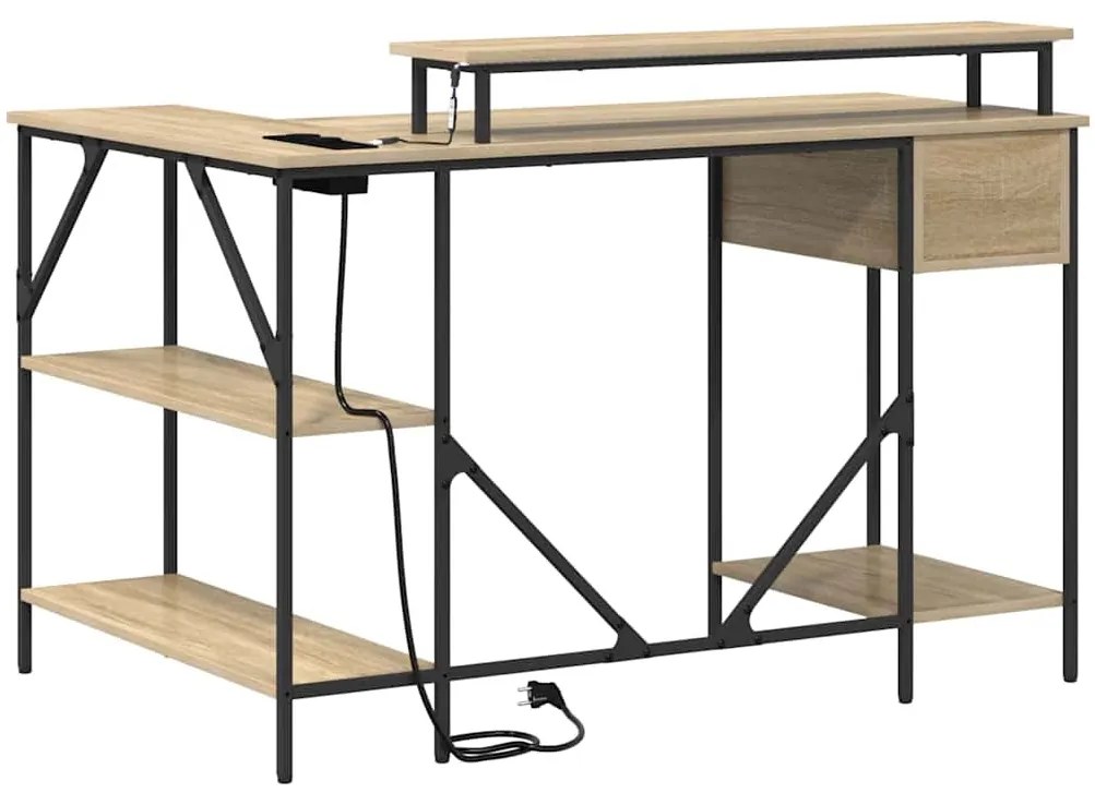 Asztal fiókkal sonoma tölgy 120 x 79 x 86.5 cm Faanyag