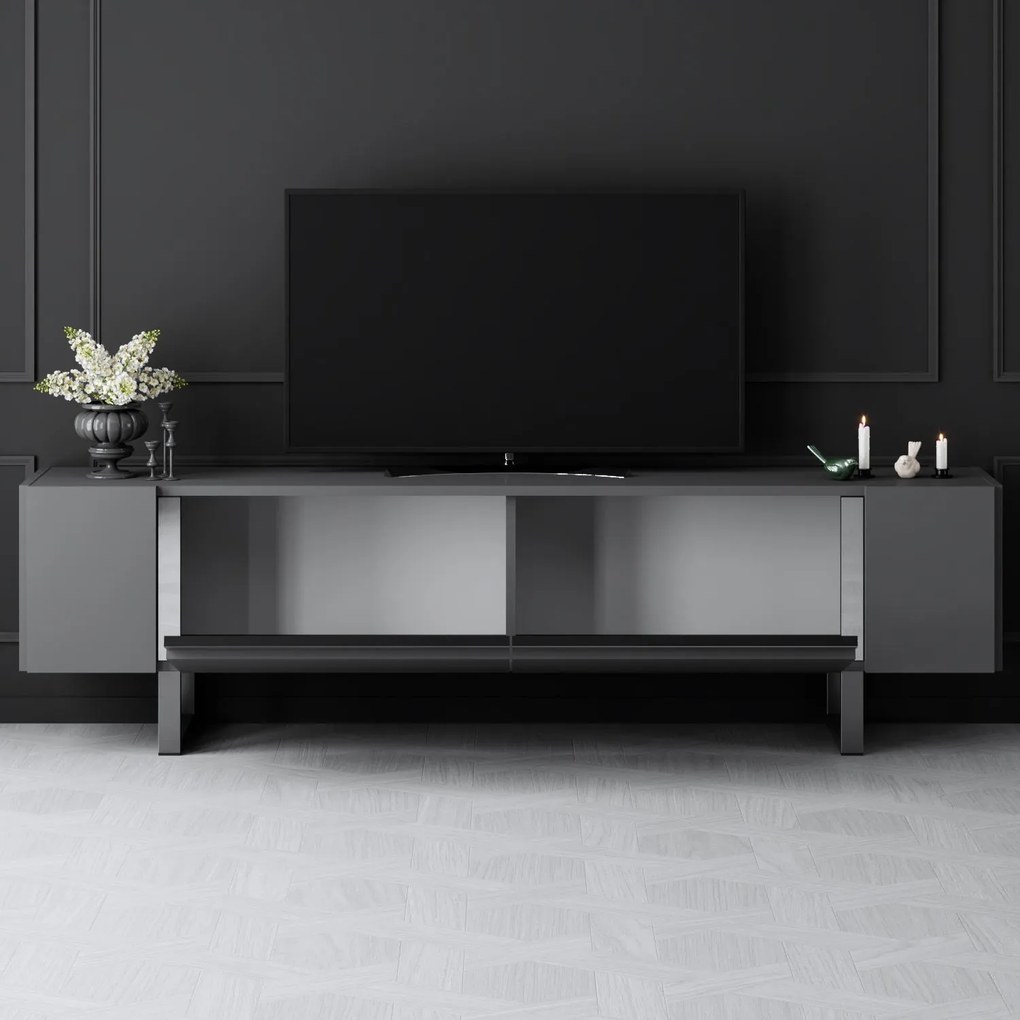 TV szekrény Yildiz - Anthracite, Silver