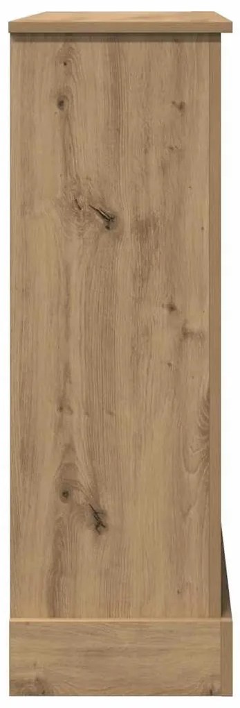 kézműves tölgy színű szerelt fa kandallóburkolat 90x30x90 cm