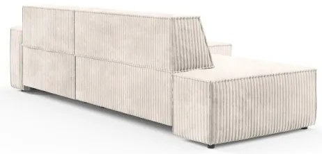 TERAMO L-alakú, ággyá alakítható jobb oldali sarokülőgarnitúra tárolóval, bézs