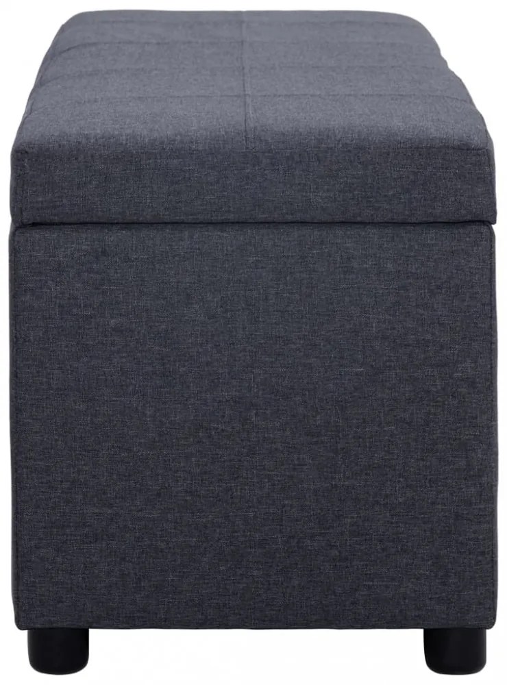 sötétszürke poliészter pad tárolórekesszel 116 cm