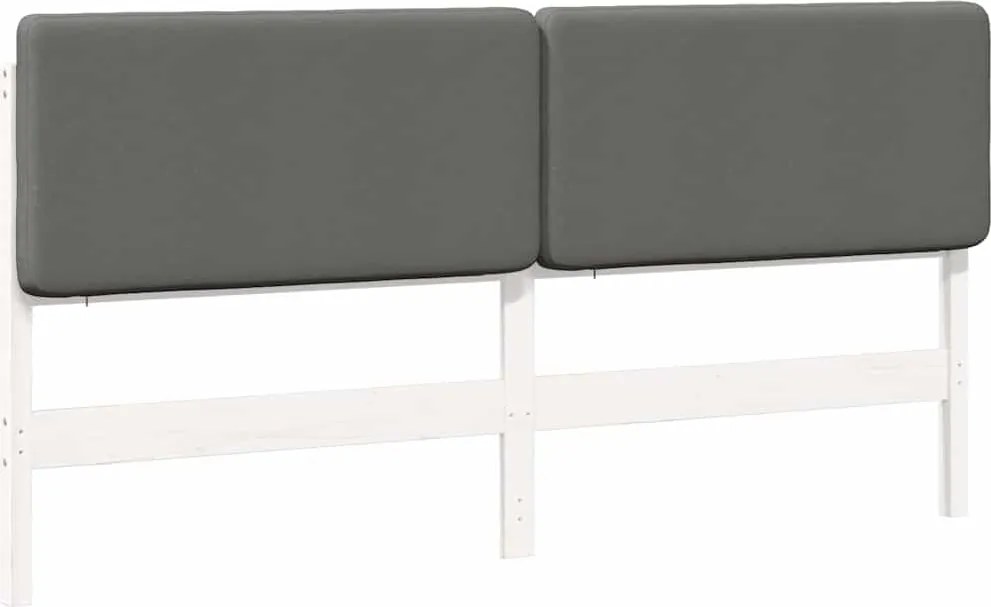 vidaXL Kárpitozott fejtámla fejtámlával Fehér és világosszürke 200 cm