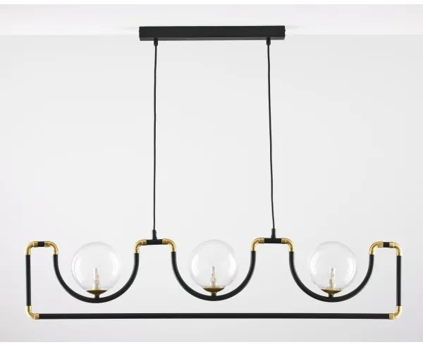 Jupiter 1990 - Csillár zsinóron HANZA 3xG9/10W/230V fekete/arany