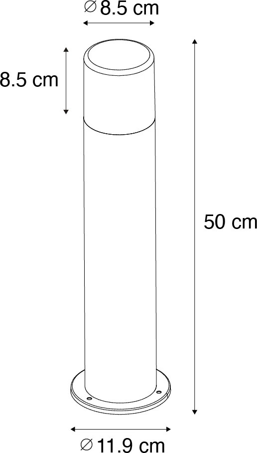 Álló kültéri lámpa fehér opálbúrával 50 cm - Odense