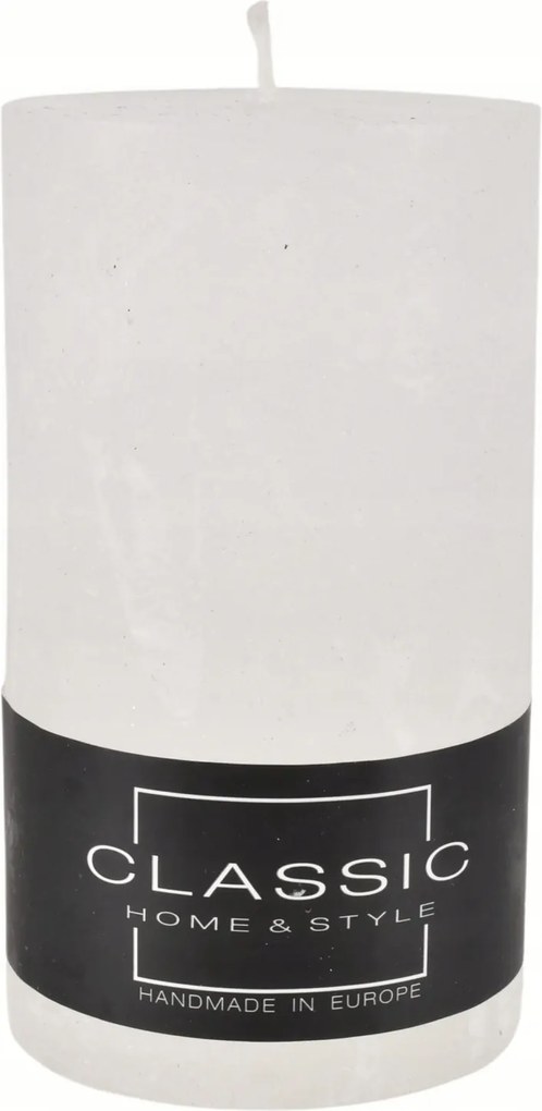 Elegáns dekoratív gyertya Rustic oszlop 70/120 fehér