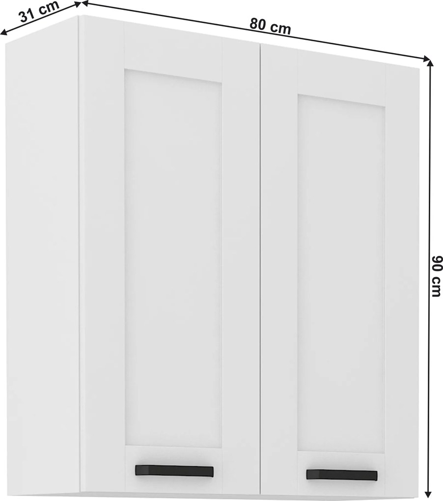 Felső szekrény, fehér, LULA 80 G-90 2 F