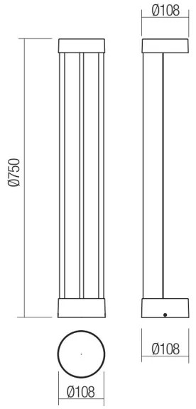Redo 90366 - LED kültéri lámpa ZEUS LED/11,5W/230V 3000K 75 cm IP54 barna