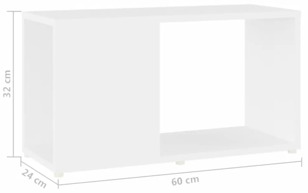 fehér szerelt fa TV-szekrény 60 x 24 x 32 cm