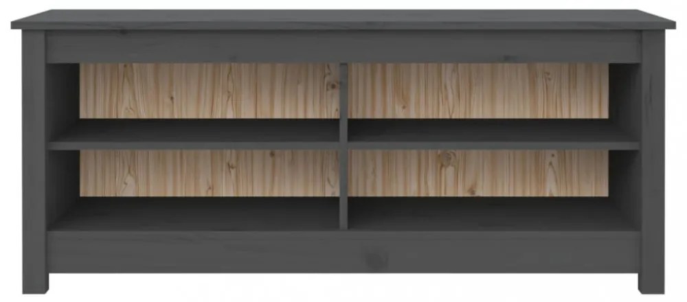 szürke tömör fenyőfa cipőtároló pad 110 x 38 x 45,5 cm
