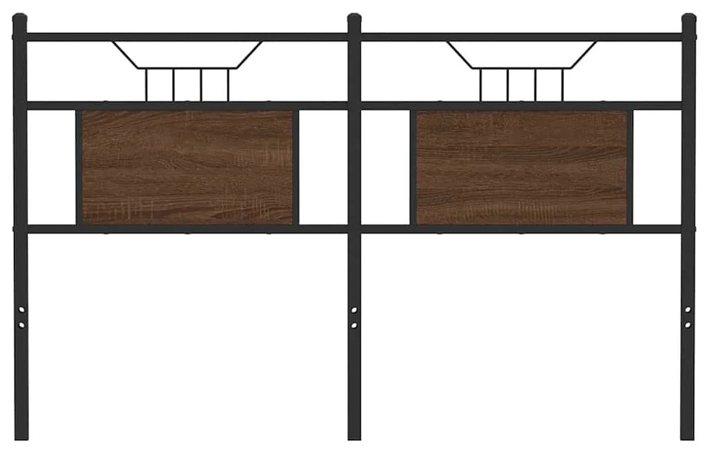 barna tölgy színű szerelt fa és acél fejtámla 140 cm