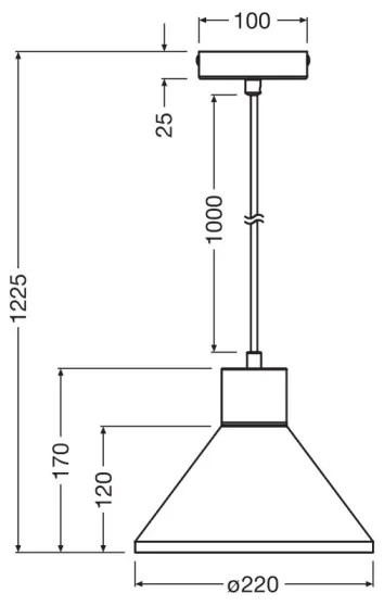 Ledvance - Csillár zsinóron DECOR PLASTER 1xE27/25W/230V átm. 22 cm vakolat fehér