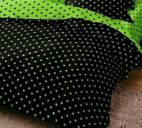 DOTS and COLOURS LIME BLACK 7 részes ágynemű 140x200 cm
