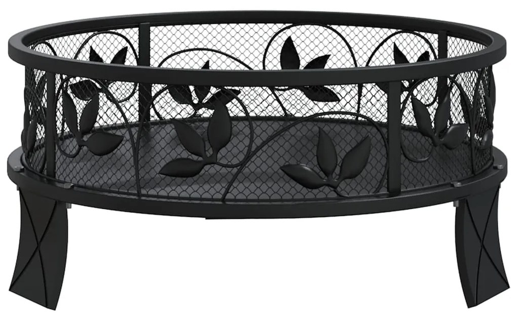 acél XXL méretű tűztál piszkavassal 50 cm