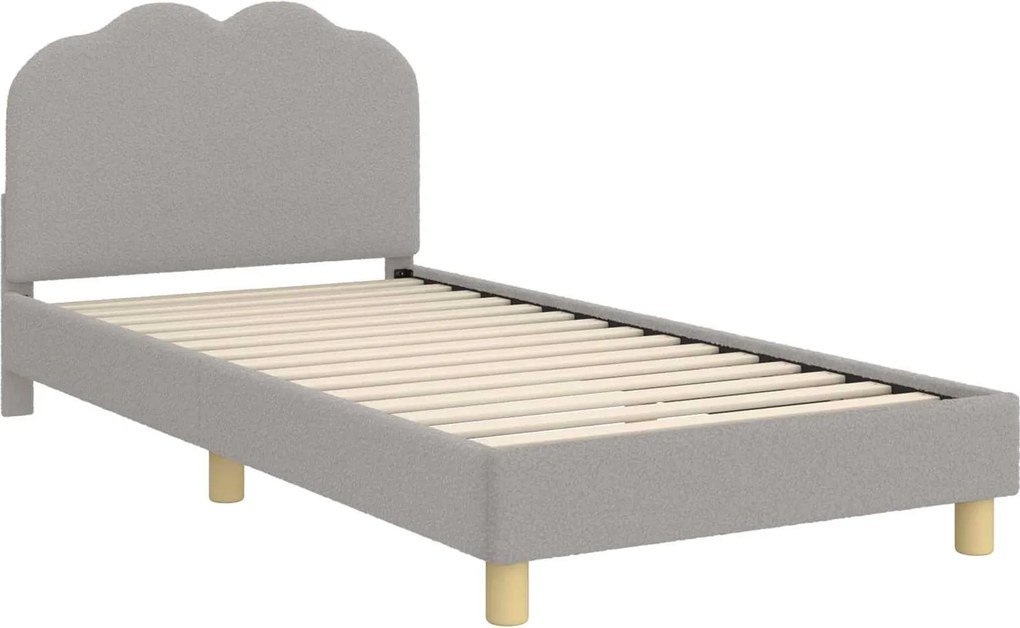 vidaXL Gyerekágy kerettel Világosszürke 80 x 200 cm Juh Gyapjú