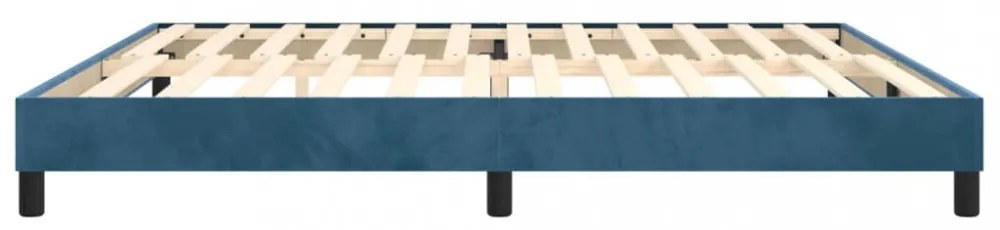 sötétkék bársony ágykeret matrac nélkül 200x200 cm