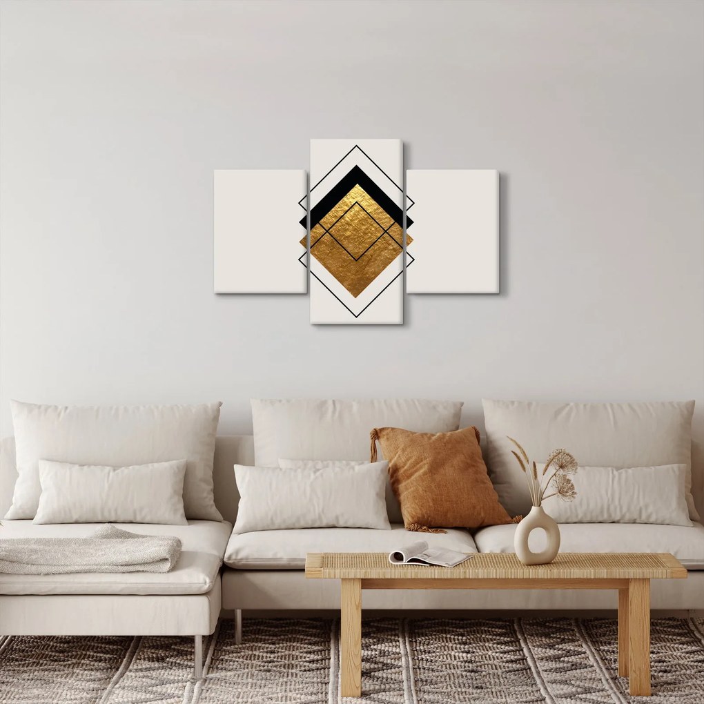 Kép - Absztrakció arany és fehér N⁰1 (90x60 cm)