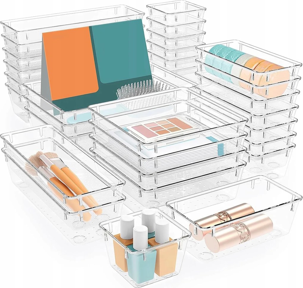 36x Rendező Moduláris Utántöltők Fiók Evőeszközök Fűszer Készlet