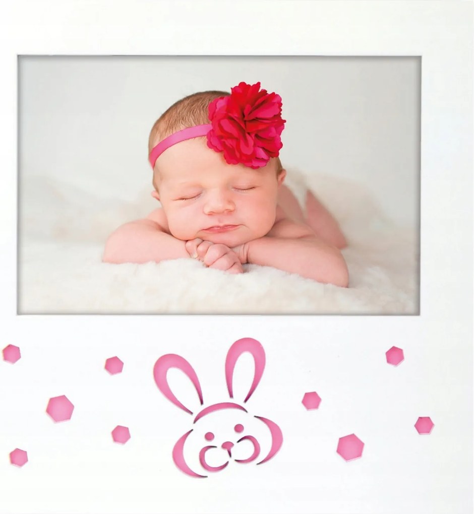 Gyerek képkeret 13x18 fehér keresztelő születés kislánynak