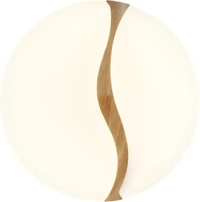 Globo 41790-18 Mennyezeti lámpa, fém fehér, műanyag fehér, fa barna, több szint fali kapcsolóval, színek rögzíthetők, memória funkció, ø: 330mm, M: 70mm, tartozék: LED 24W 230V, 2860lm forrás, 1910lm kimenet, CCT 3000/6000/4200K