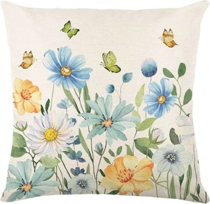 Len párnahuzat FLOSPRING 45x45 cm, krém színű