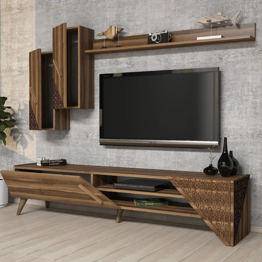 Beril TV-állvány, dió, 180 cm – TR845HCT3002