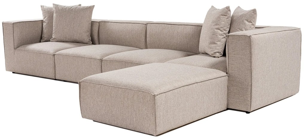 Sarokkanapé Sora (L1-O1-O1-1R-POUFFE ) - Homok Bézs