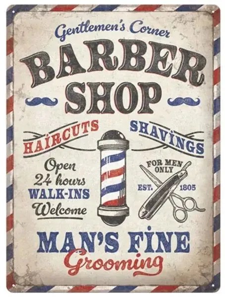 Fém tábla Barber Shop