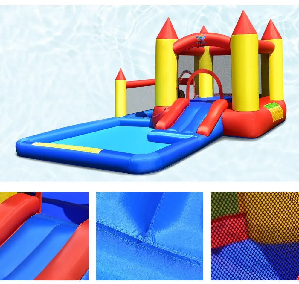 Kastély formájú felfújható vízipark