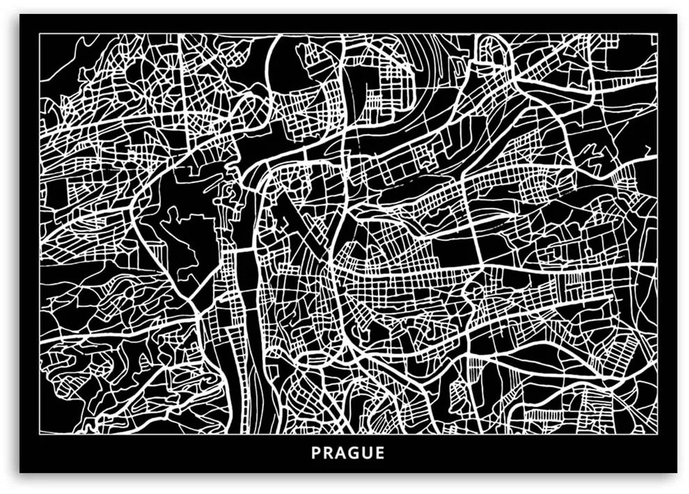 Gario Vászonkép Prága város terve Méret: 100 x 70 cm
