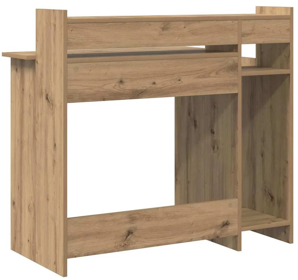 Asztal asztali lámpákkal kézműves tölgy 97 x 45 x 90 cm Faanyag