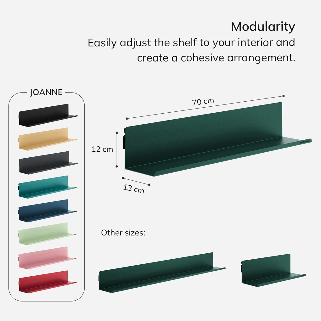 Fali polc JOANNE 700 mm, Modern: palackzöld