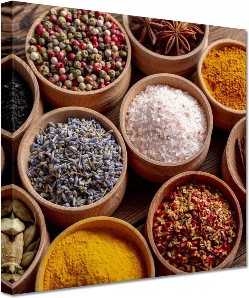 Vászonkép 20x20 Só Ánizs Fahéj kurkuma