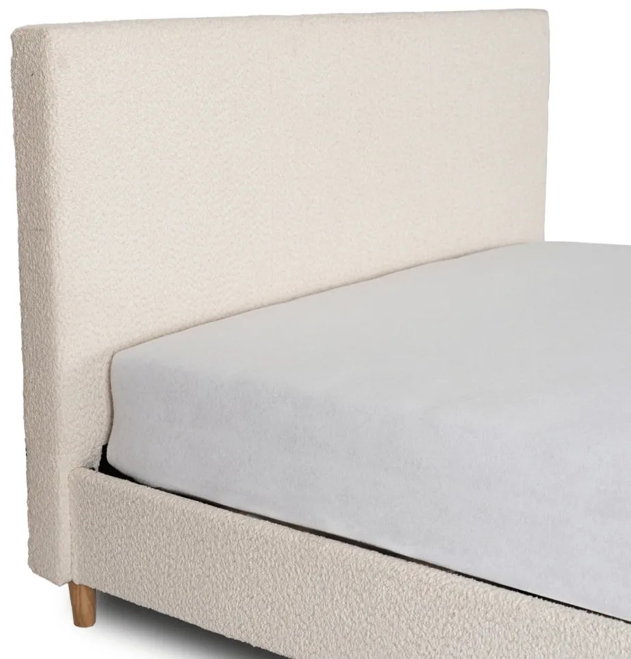 Krém Bouclé Kárpitozott Franciaágy. 140x200 KIOTO