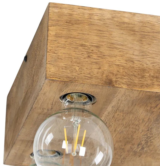 Rusztikus mennyezeti lámpa vintage fa 4-lámpás - Bloc