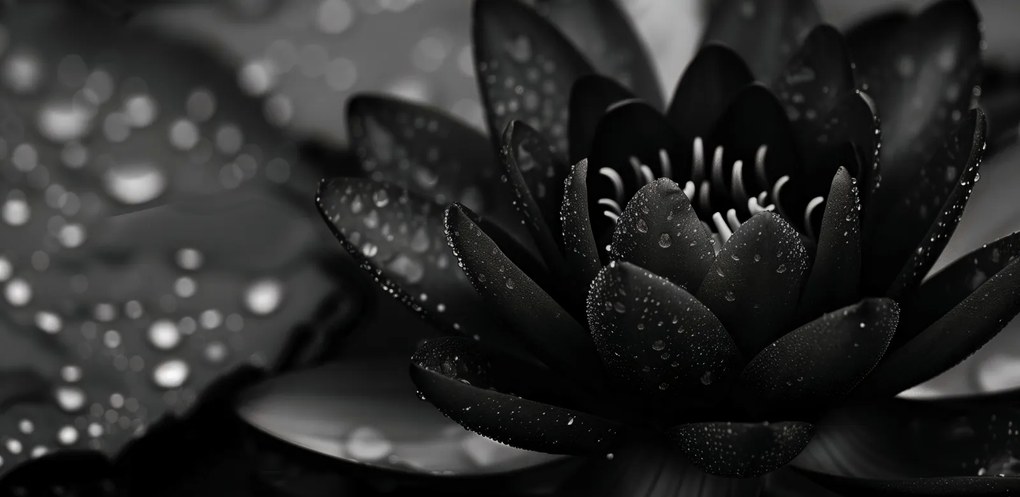 Poszter 91,3x44,5cm Lótusz fekete